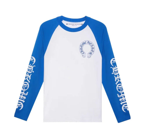 Chrome Hearts CH Baseball Shirt White/Blue CH