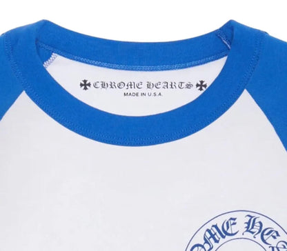 Chrome Hearts CH Baseball Shirt White/Blue CH
