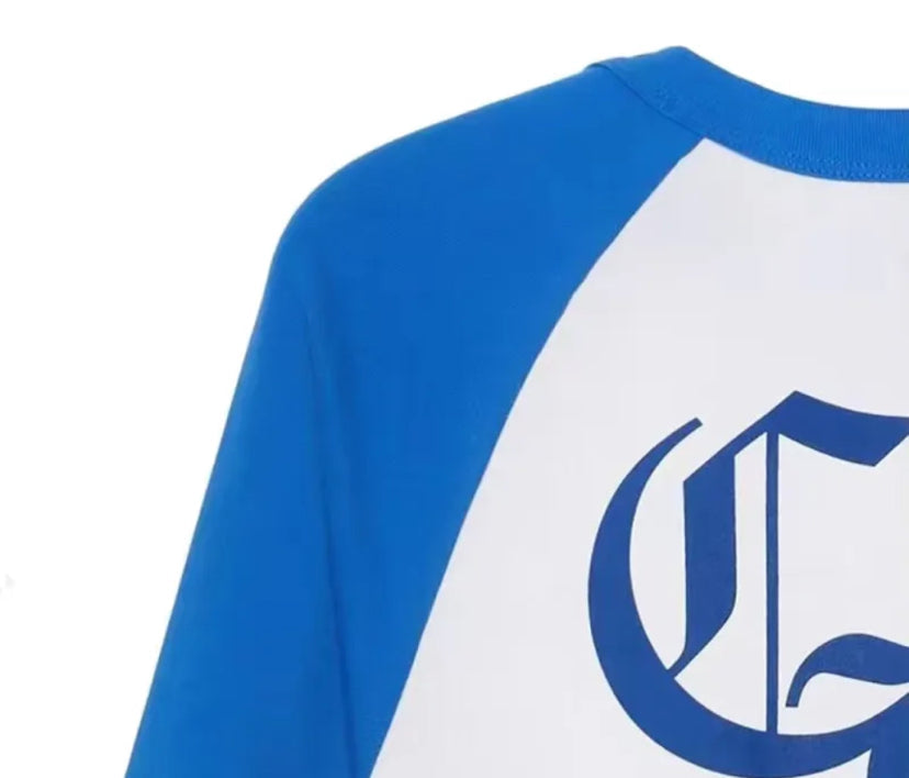 Chrome Hearts CH Baseball Shirt White/Blue CH