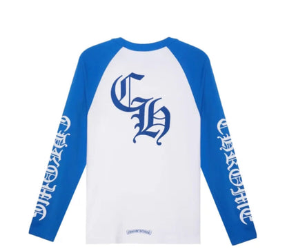 Chrome Hearts CH Baseball Shirt White/Blue CH