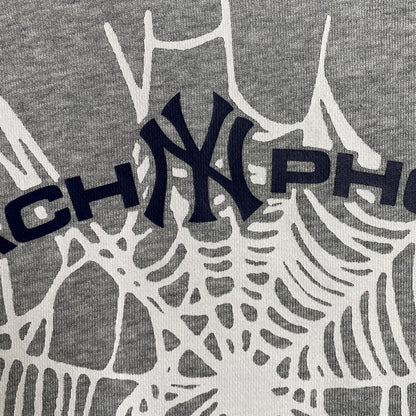 SP5DER ARACH NY PHOBIA HOODIE ASH GREY